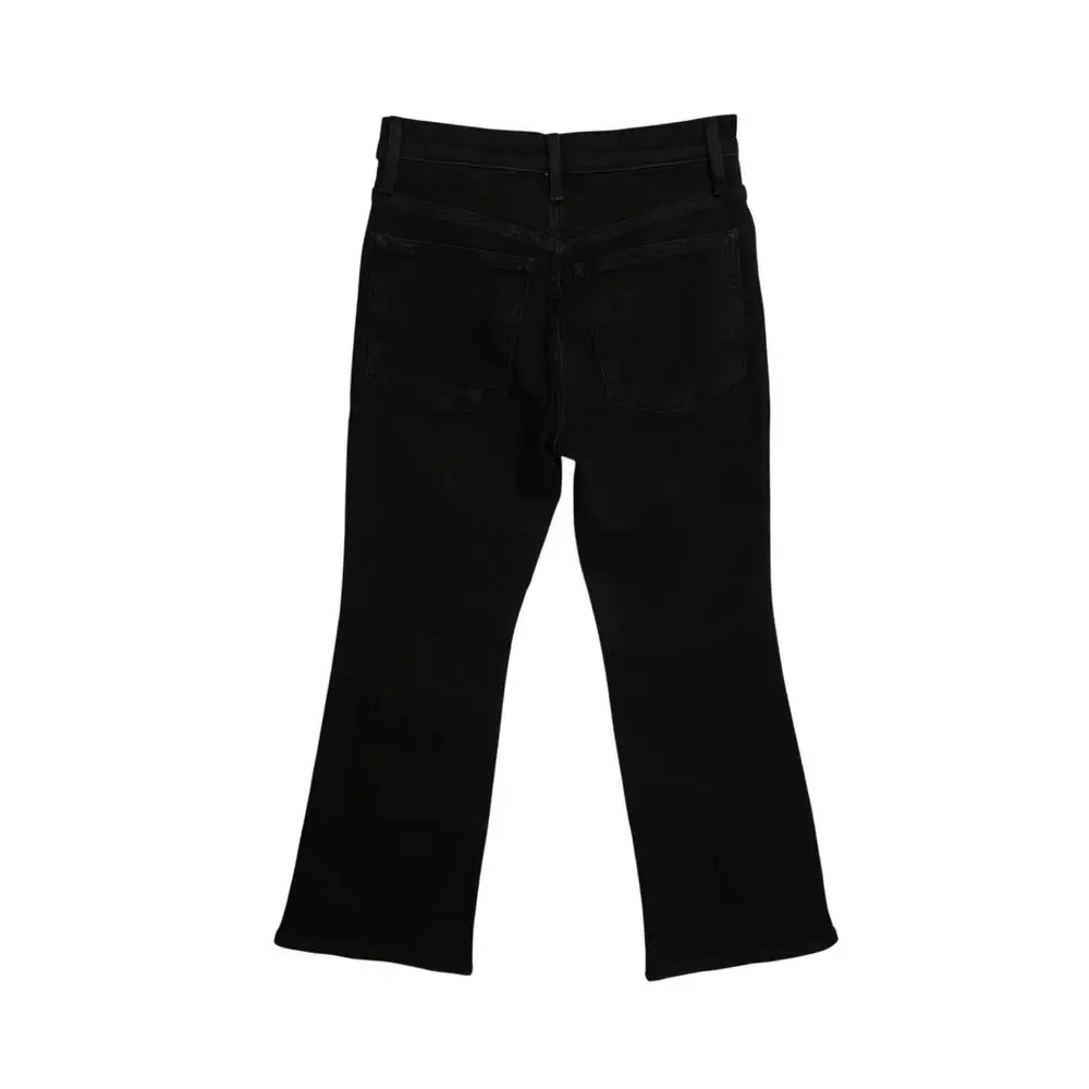 Madewell Jeans Womens Size 26S Black The Stretch Flare Crop High Rise NWT